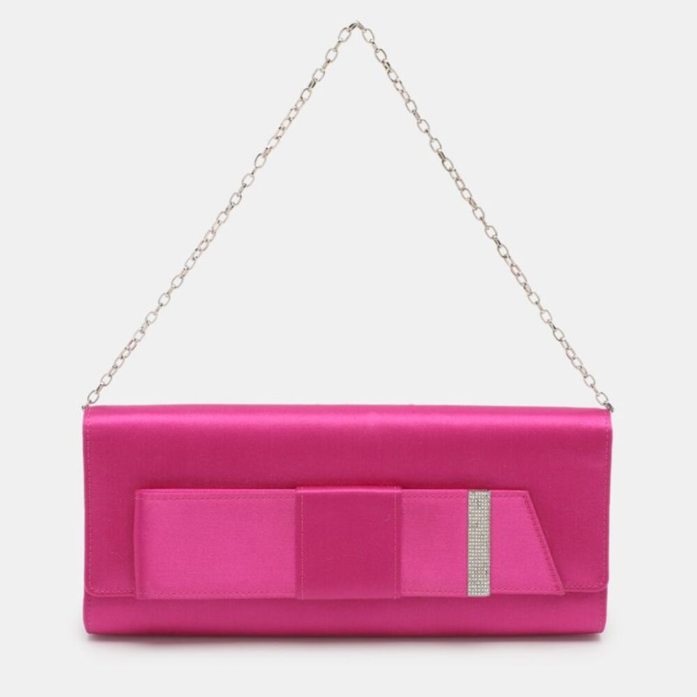Dolce & Gabbana Miss Bow Pink Satin Chain Clutch